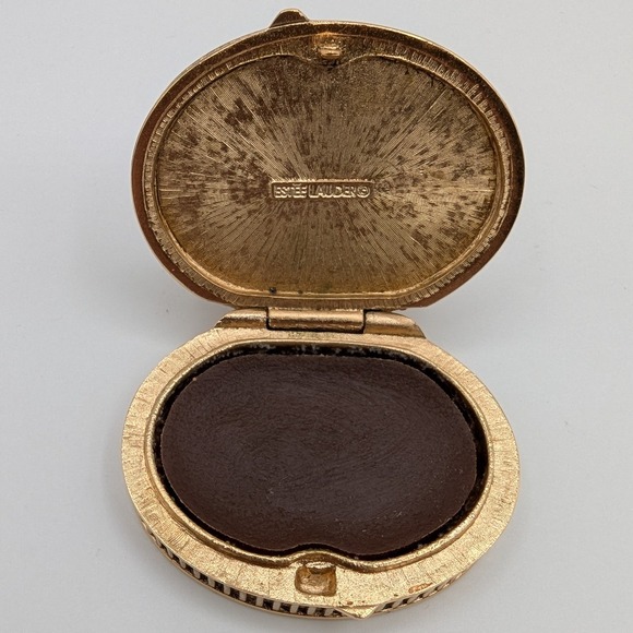 Vintage Estee Lauder Youth-Dew Solid Perfume Cameo Compact Gold Tone Collectible - Picture 4 of 8